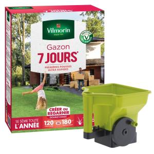 Gazon 7 jours - 3 kg + Semoir à main Gazon/Engrais